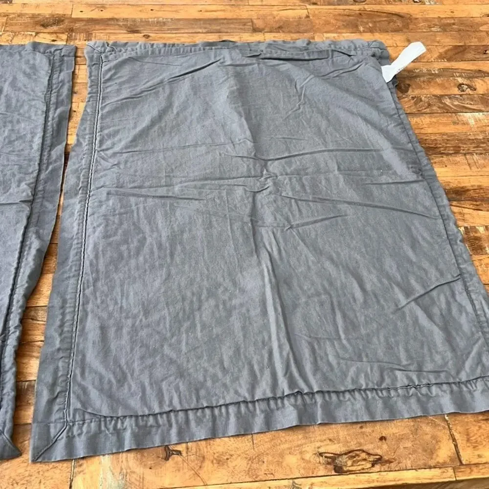 Threshold Gray Cotton Linen Blend Quilted Standard Pillow Shams Set Of 2